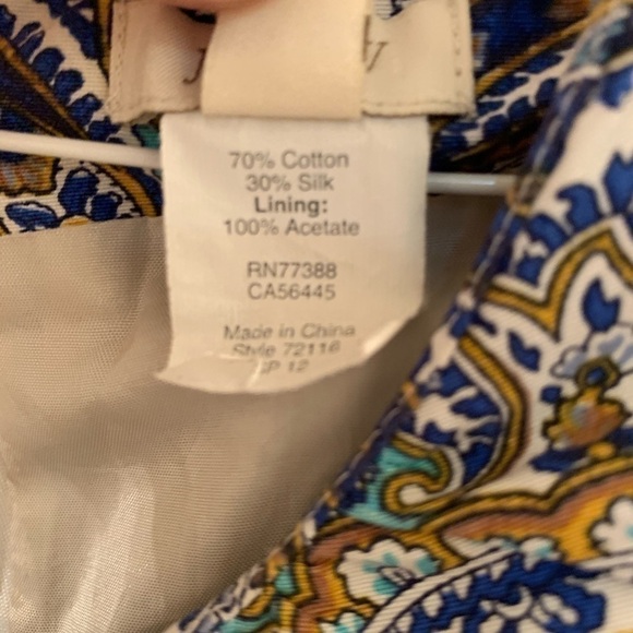 J. Crew Cap Sleeve Paisley Dress Size 4 - Picture 8 of 8